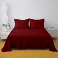 thumbnail image 2 of Dorm Twin XL Sheets 4 Pcs, 100% Brushed Microfiber Twin Extra Long Sheets to fit Upto 15" Deep Mattress - Burgundy Solid, 2 of 5