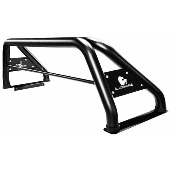 Black Horse Offroad Truck Bed Bar RB001BK 3 Inch Diameter Tube Style; With Light Bar Mounting Plate/With Third Brake Light; Powder Coated; Black; Steel