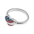 thumbnail image 4 of American Flag Heart Enamel Ring - Patriotic USA Red, White & Blue Jewelry size 7, 4 of 4