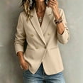 thumbnail image 5 of Zynoxe Blazer Jacket for Women Trendy Lapel Double Breasted Open Front Suit Jacket Fall Loose Versatile Business Casual Office Plus Size Jackets with Pockets Silver S, 5 of 5
