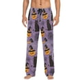 thumbnail image 7 of FORMRS Mens Pajama Pants with Pockets Sleepwear Lounge Bottoms Sizes S-2XL, Purple Halloween Black Cat, 7 of 7