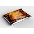 thumbnail image 2 of Ambesonne Autumn Pillow Sham 2 Pack, Forest Trees Leaves, 26"x20", Orange Brown, 2 of 3