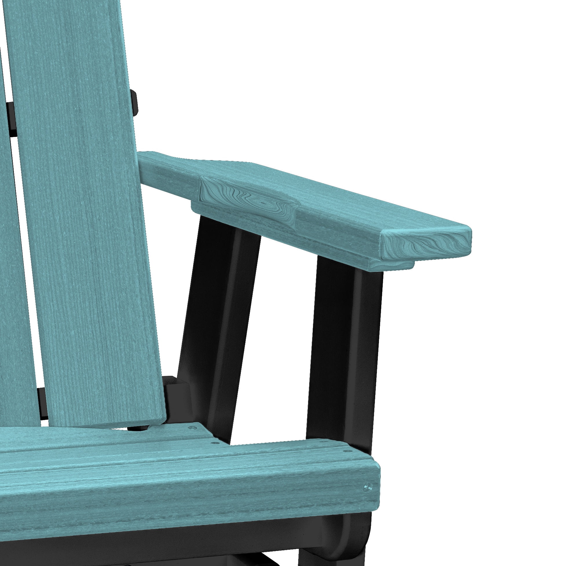 American Furniture Classics Model 416ARB-K Brandon Double Balcony Height Glider with Center Table in Aruba Blue on a Black Base