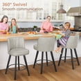 thumbnail image 3 of Dycanpo 26" Counter Height Bar Stools Set of 4, Swivel Leather Barstool with Back ,Waterproof Upholstery Bar Chair for Kitchen, Gray, 3 of 10