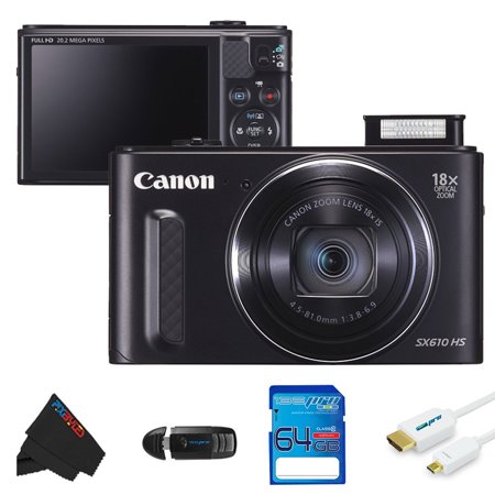 Powershot Basic Accessory - Canon PowerShot SX610 HS - Wi-Fi Enabled 20.2MP Digital Camera + 64GB Pixi-Basic Accessory Bundle