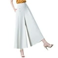 thumbnail image 4 of Womens Travel Pants Fashion Pleated High Waist Wide Leg Pants Spring And Summer Loose Slim Nine Points Culottes With Pockets Elegant Temperament Drape Pants L Pants For Women, 4 of 4