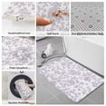 thumbnail image 6 of Spring Flower Bath Mat 3 Piece Bathroom Rug Set, Vintage Farmhouse Light Purple Boho Leaf Non Slip Bath Rug Contour Mat and Toilet Lid Cover, Absorbent Shower Mats Soft Bath Rugs and Mats Sets, 6 of 8