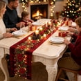 thumbnail image 4 of Christmas Table Runner Christmas Party Decorations Festive Cloth Stain Resistant & Easy Clean for Home Dining Table Family Gathering Kitchen by MPOISVA, 4 of 7