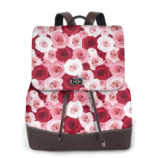 Disketp Rose Mochila de Cuero para Mujer, Bolso de Espalda Antirrobo con Estilo para Viaje, Trabajo y Uso Diario
