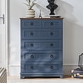 thumbnail image 5 of Joaxswe Vertical 6-Drawer Retro Wood Dresser, Vintage Adult Chest with Black Handles for Bedroom, Hallway, Entryway, Guest Room, Blue, 5 of 7