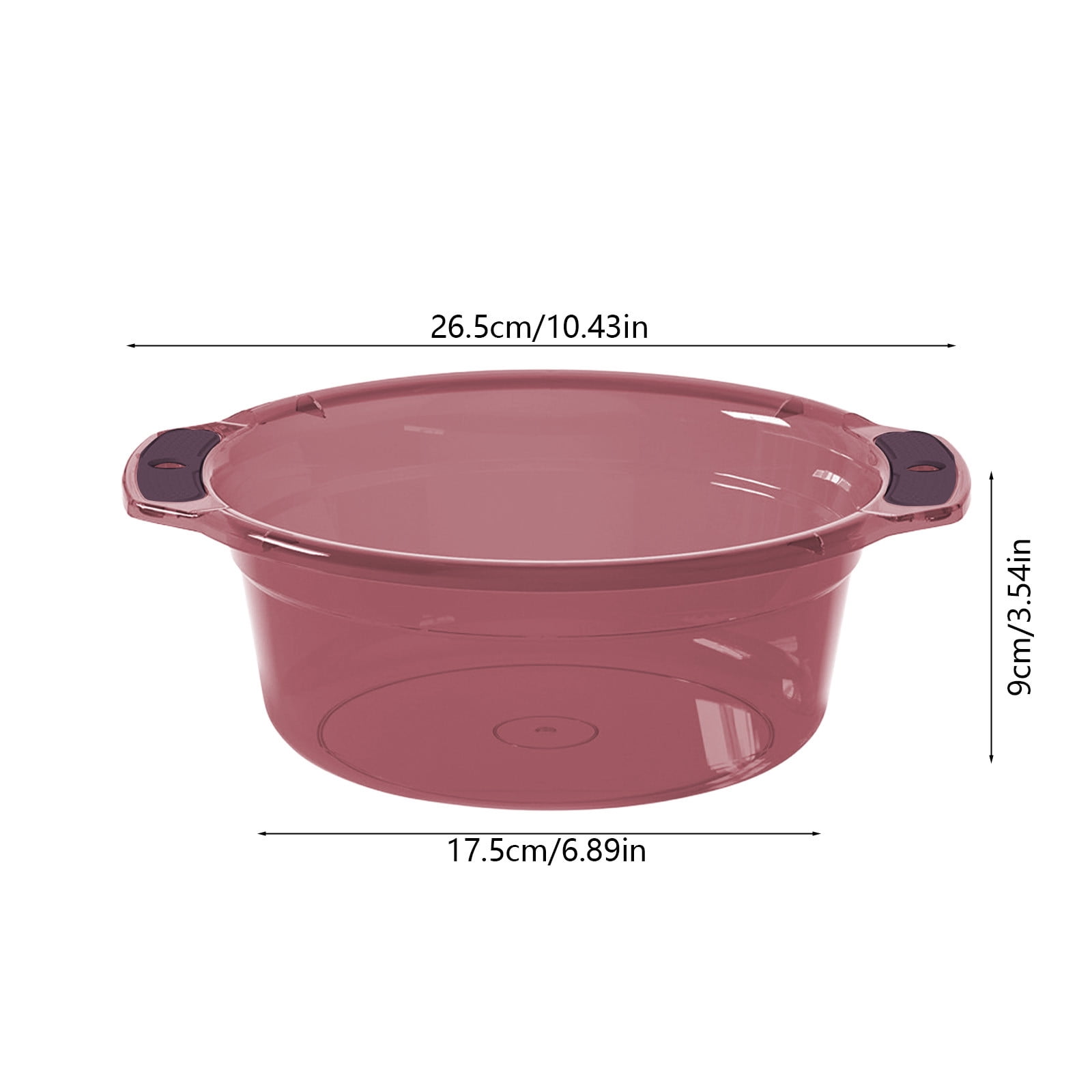 Thickened Large Capacity Transparent Washbasin Household Students Dormitory Bathroom Plastic Basin Infant Foot Wash Basin 34x24cm Blue with Hanging Hole Space Saving