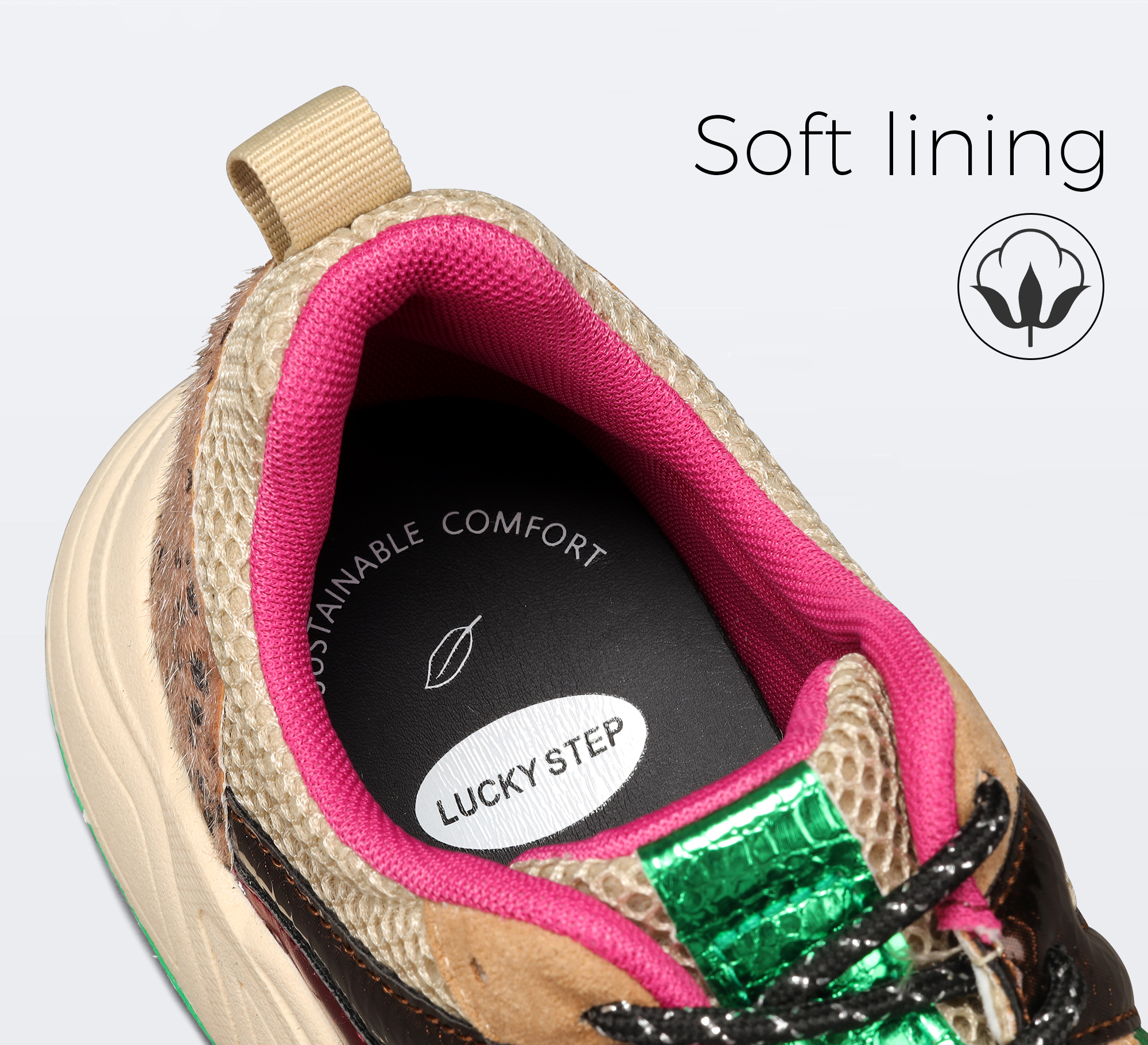Tenis coloridos y voluminosos de moda, para caminar, viajar, camel/beige, mujer 5