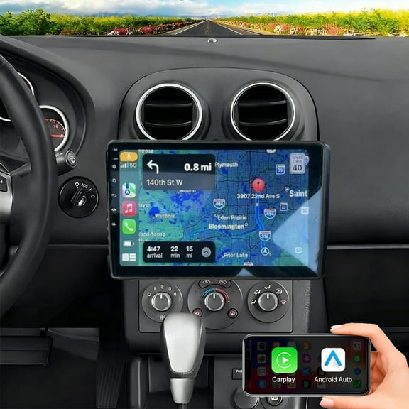 Eforcase Car Stereo Radio for Pontiac G6 2005-2010, 10.1inch IPS Touch Screen Head Unit Car Radio Android 15 Wireless CarPlay/Android Auto GPS FM Wifi Bluetooth Backup Camera/DSP/SWC