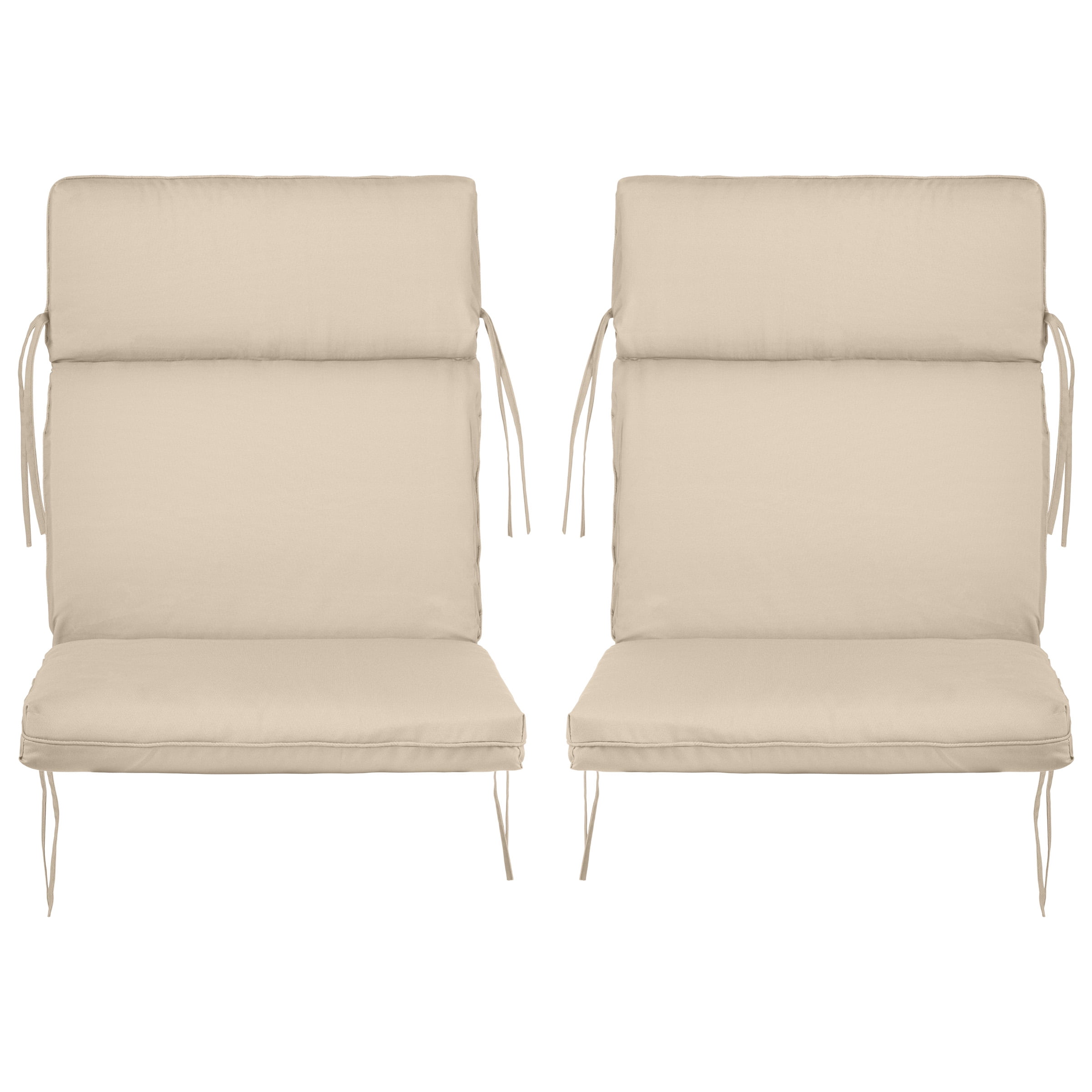 Lavish Home 45x21.5x3in High Back Outdoor Chair Cushion with Ties (Tan)
