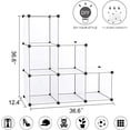 thumbnail image 3 of Organizador de almacenamiento en forma de cubo, estanterías de 6 cubos, armario, estantería modular de plástico para libros, ideal para dormitorio, sala de estar, oficina, 36,6" de largo x 12,4" de, 3 of 8