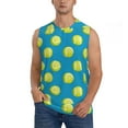 thumbnail image 2 of Lsque Ball Tennis Print Men's Cotton Blend Sleeveless Muscle Shirts (S-3XL)- Moisture Wicking, Odor Protection, UPF 30+,XX-Large, 2 of 8