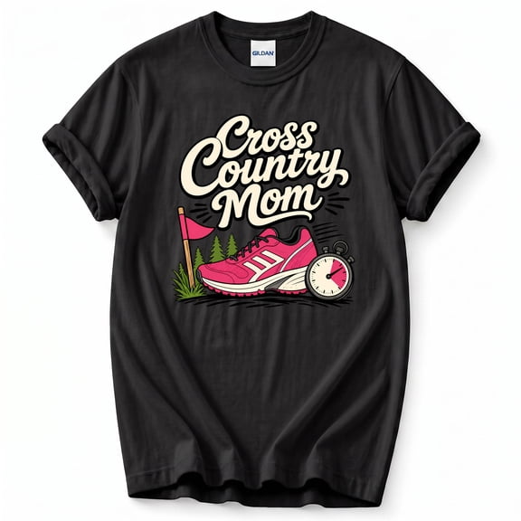 Cross Country Mom T-Shirt – Vintage Running Theme – Sports Enthusiast Gift