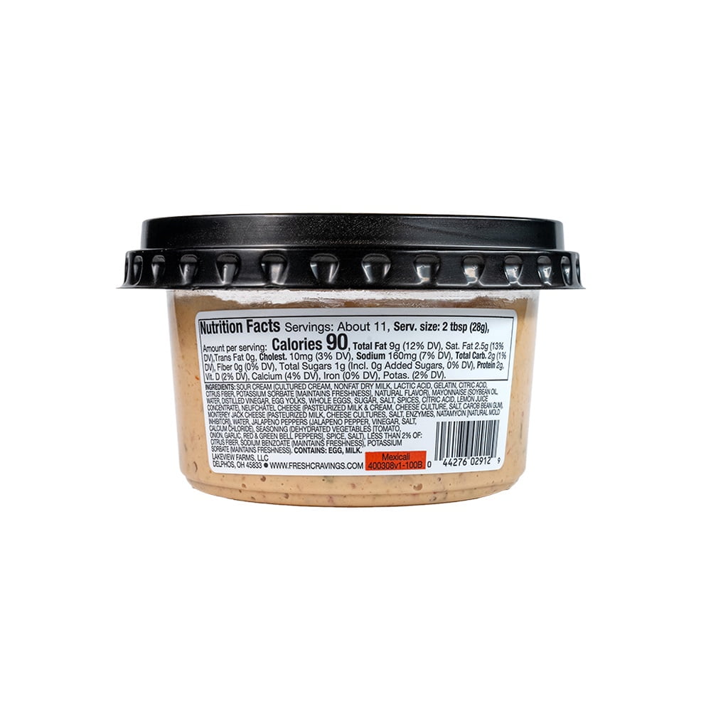Fresh Cravings Mexicali Dip & Spread 11 oz., Ready to Eat, Refrigerated, Contains Egg, Milk
