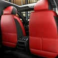 thumbnail image 4 of Maidao Car Seat Covers for Volvo for S40 1995-2012 5 Seats Leather Compatible Airbag Waterproof Soft Front Rear Cushion Protector Black and Red, 4 of 7
