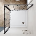 thumbnail image 4 of Sunny Shower 34"D×34"W×72"H Corner Entry Sliding Shower Doors Shower Enclosure,1/4" Clear Glass,Black Check Finish, 4 of 11