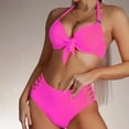 thumbnail image 2 of Inleife Two Piece Swimsuits for Women Women's Fashionable Solid Color High Waisted Hollow Out Bikini Foreign Trade Swimsuit, 2 of 5