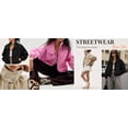 thumbnail image 5 of PUWEI Women's Chelsea Funnel-Neck Casual Jacket Oversized Zip Up Bomber Jacket with Pockets, 5 of 6