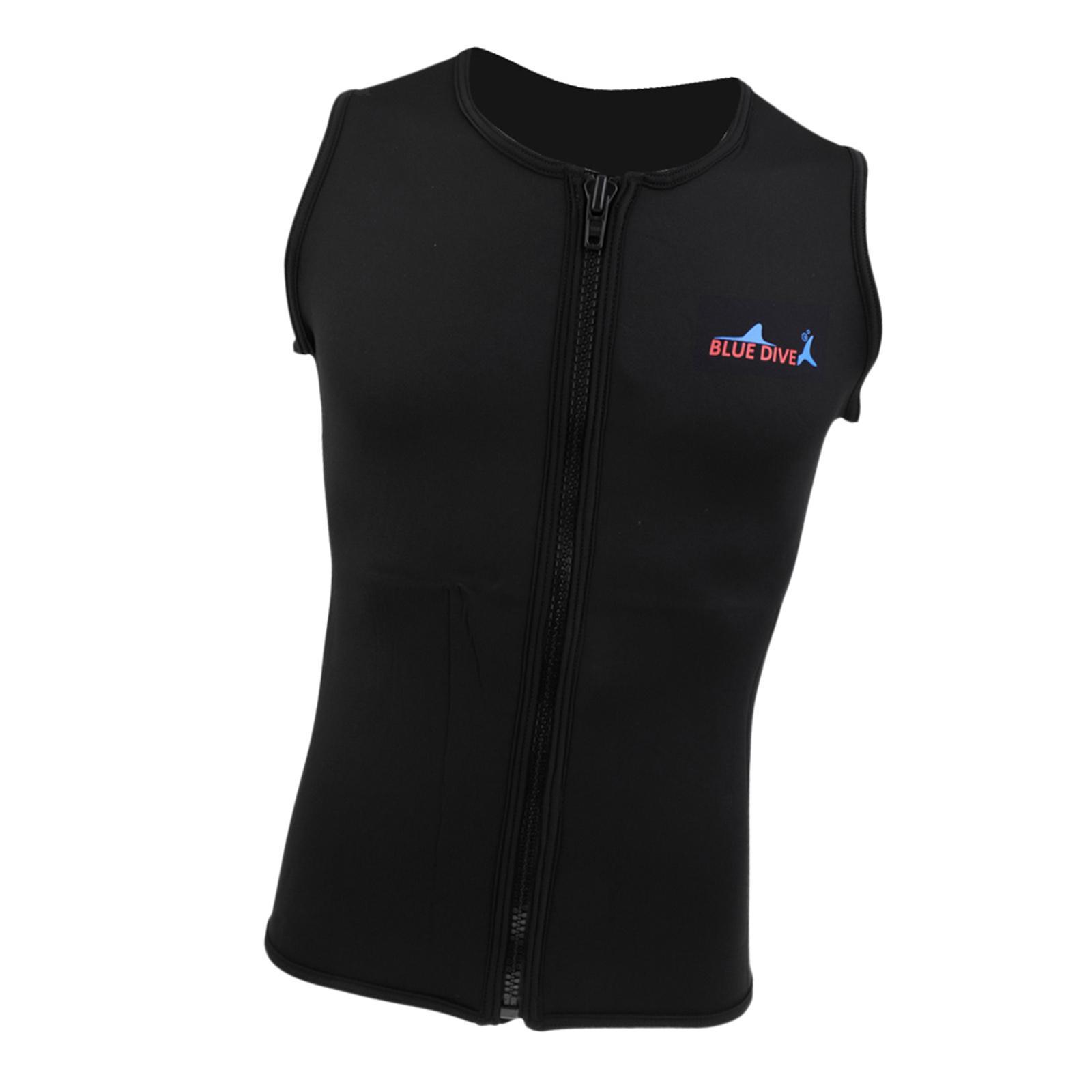 Wetsuit Vest Unisex 2Mm Black Neoprene Front Zipper Surf Surfing Top