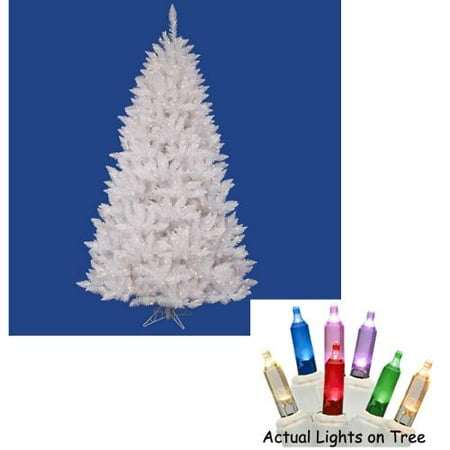 9.5' Pre-Lit White Sparkle Spruce Artificial Christmas Tree - Multi LED Lights