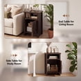 thumbnail image 6 of Vineego Nightstand Set of 2 Farmhouse Nightstand with Storage Shelves Bedside Tables End Table for Bedroom Modern Wood Side Table Living Room, Dark Brown, 6 of 9