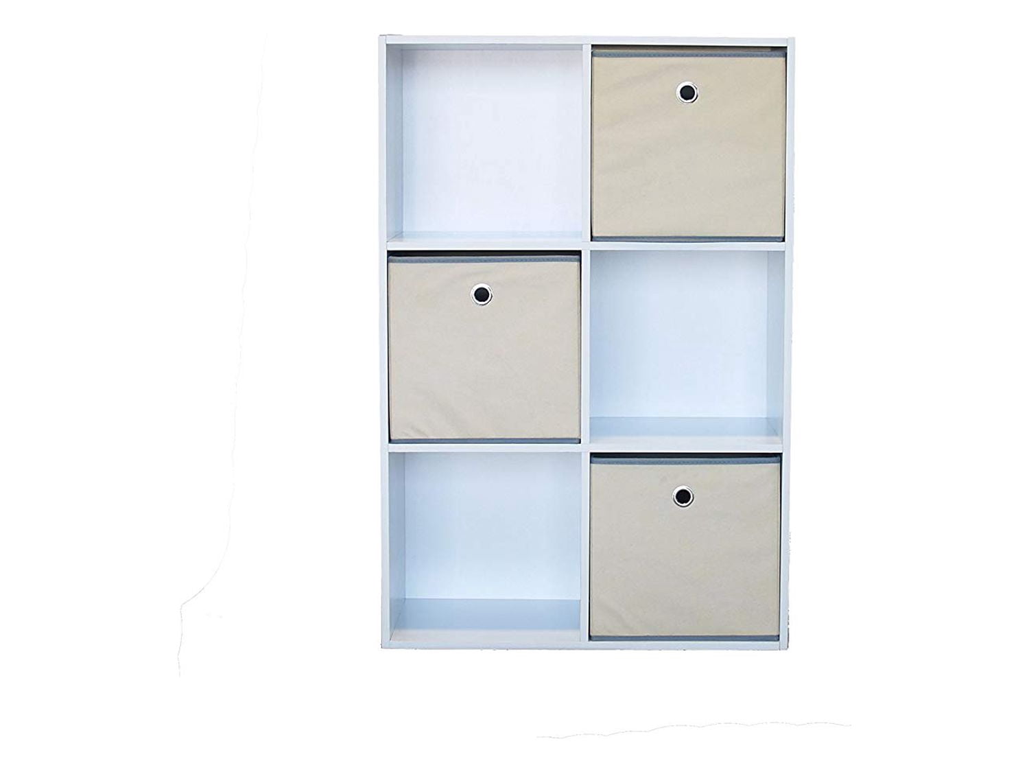 St16716 Colonial 6-cell Storage Cube, White Wood Grain Paper Laminate On p/b, 3 Cell See Through, 3 Cell With Back Board