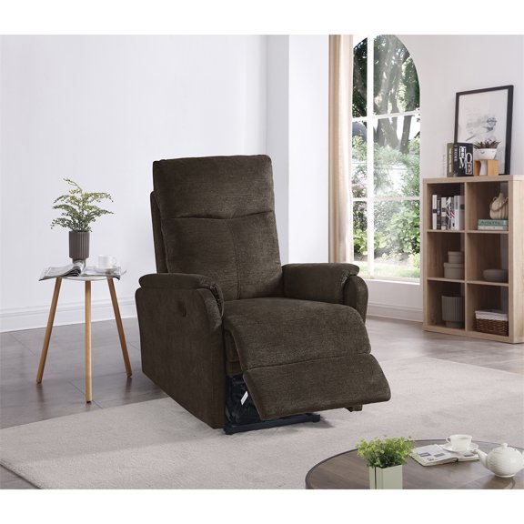 Electric Power Recliner Chair, Single Sofa Seat Chair with Recliner Function, Fabric Power Armchair Ergonomic Lounge Chair with USB Port, Recliner Single Chair for Small Living Room, Dark Brown