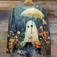 thumbnail image 6 of Mikilon Halloween Girls Tops Size 1-12 Kids Round Neck Long Sleeve Shirts Solid Color Graphic Casual Tops Fall and Winter Printed Cute Tops, 6 of 8