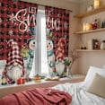 thumbnail image 4 of Christmas Snowman Sheer Curtains 72 Inches Long, Red Gnomes Snow Buffalo Plaid Light Filtering Window Curtains for Living Room/Bedroom, Rod Pocket Voile Sheer Curtain Drapes, 52"W x 72"L, 2 Panels, 4 of 9