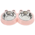 thumbnail image 3 of GOOHOCHY Comedero de acero inoxidable para gatos, antideslizante, doble plato, para perros, estación de alimentación elevada para gatitos y cachorros pequeños., 3 of 8