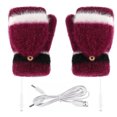 thumbnail image 4 of EQWLJWE Laptop Women USB Heated Mitten Full&Half Finger Winter Warm Knit Hand Gloves Gloves Holiday Clearance, 4 of 9