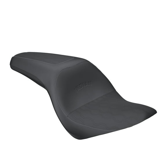 Indian Motorcycle Syndicate Driver Passenger Seat for Specific Scout Models, Detachable 2-Up Seat with Waterproof Black Vinyl Motorcycle Seat Pad for Comfort, Support - 2890237-VBA