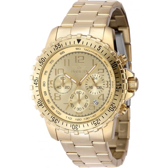 Invicta Specialty Chronograph GMT Quartz Gold Dial Men's Watch 48379