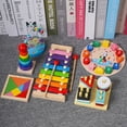 thumbnail image 2 of Juguetes Educativos Montessori para niños bloques de madera juegos de rompecabezas para niños de 2 a 3 años tablero cognitivo de aprendizaje de números del alfabeto, 2 of 5