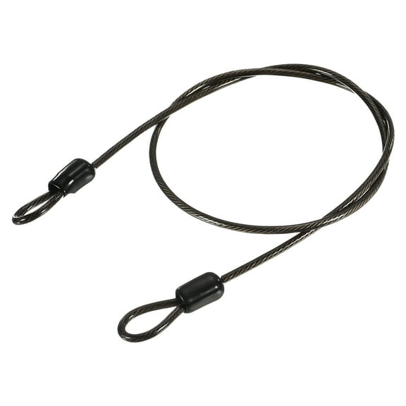 Uxcell Security Steel Cable Lock Safety Cable Flexible Wire Rope Luggage Lock 1.6feet 2.5mm Vinyl Coated Braided Steel Grey