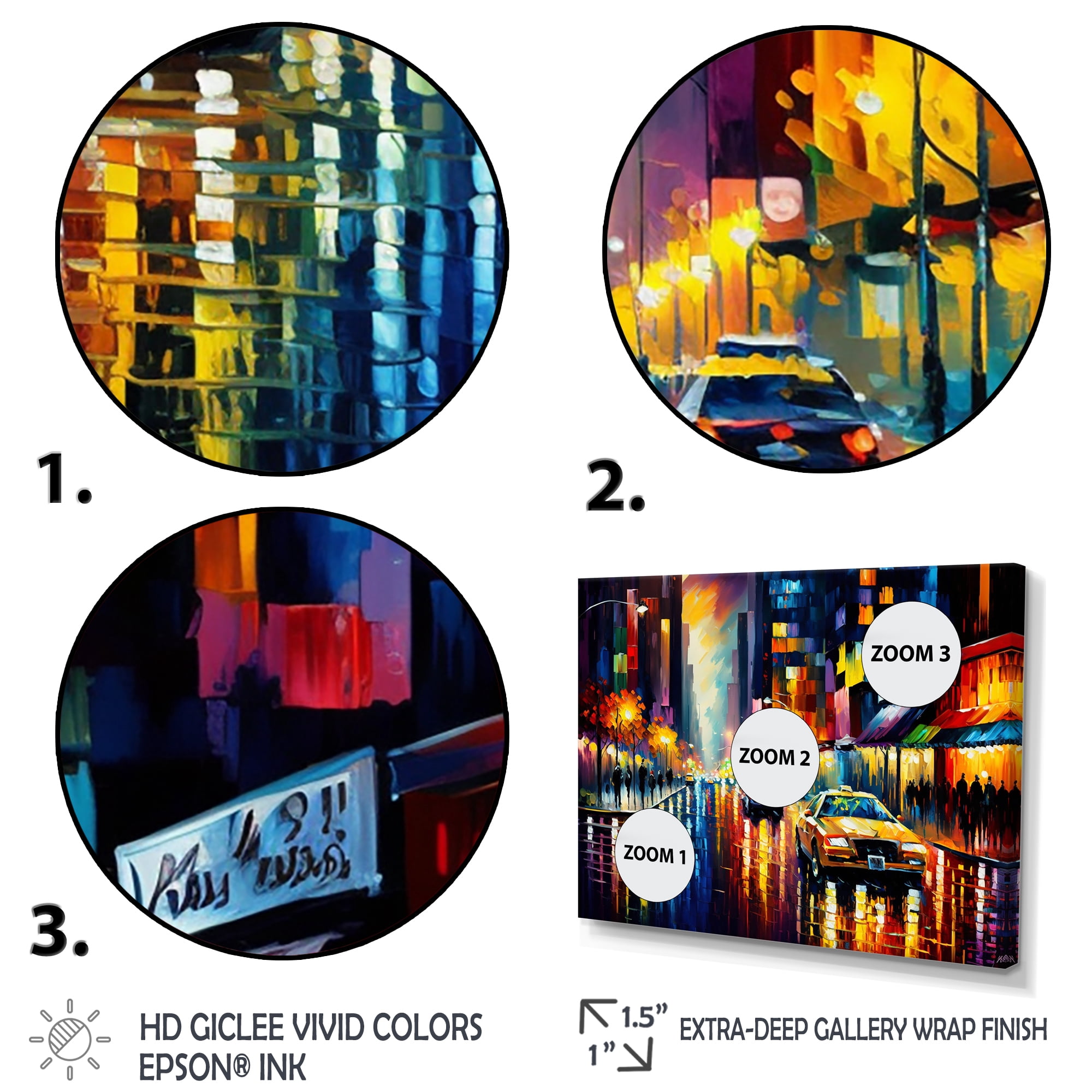 Designart Colorful Manhattan Time Square I Canvas Wall Art