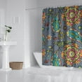 thumbnail image 2 of Elegant Paisley Print Curtain 72x72 Inches, Quick-Dry Polyester with Plastic Hooks, Colorful Retro Boho Floral Pattern for Bathrooms, 2 of 5