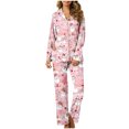 thumbnail image 2 of Puntoco Conjunto de pijama cómodo para mujer, pijama de manga larga con pantalones largos para mujer y hombre, ropa de casa sexy para mujer, 2 of 5