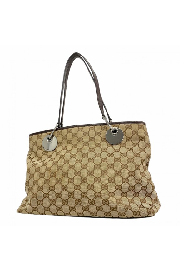 Pre-Owned Gucci GG Canvas Tote Bag 120837 Beige Brown Women's OP000394