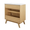 thumbnail image 5 of Modway Soma 30" Modern Wood Bathroom Vanity with Adjustable Shelf in Oak/White, 5 of 16
