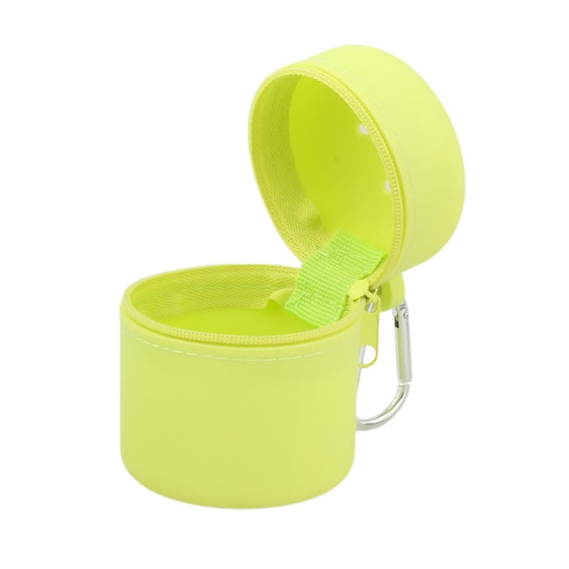 Caja de pesca con mosca de silicona, contenedor portátil para polvo, con cremallera, para aparejos de pesca y moscas Fruta verde