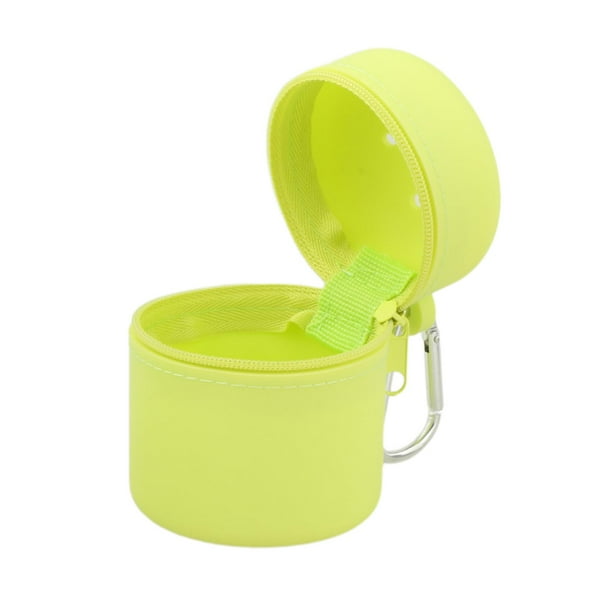 Caja de pesca con mosca de silicona, contenedor portátil para polvo, con cremallera, para aparejos de pesca y moscas Fruta verde