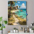 thumbnail image 4 of French Tropical Oasis Canvas Print, Palm Beach Path Oil Painting, Multi-Room Indoor Thanksgiving Wall Decor, 4 of 8