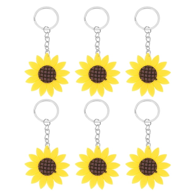 KAKOWELY llaveros de girasol para estudiantes, colgantes florales, decoración para llaves.