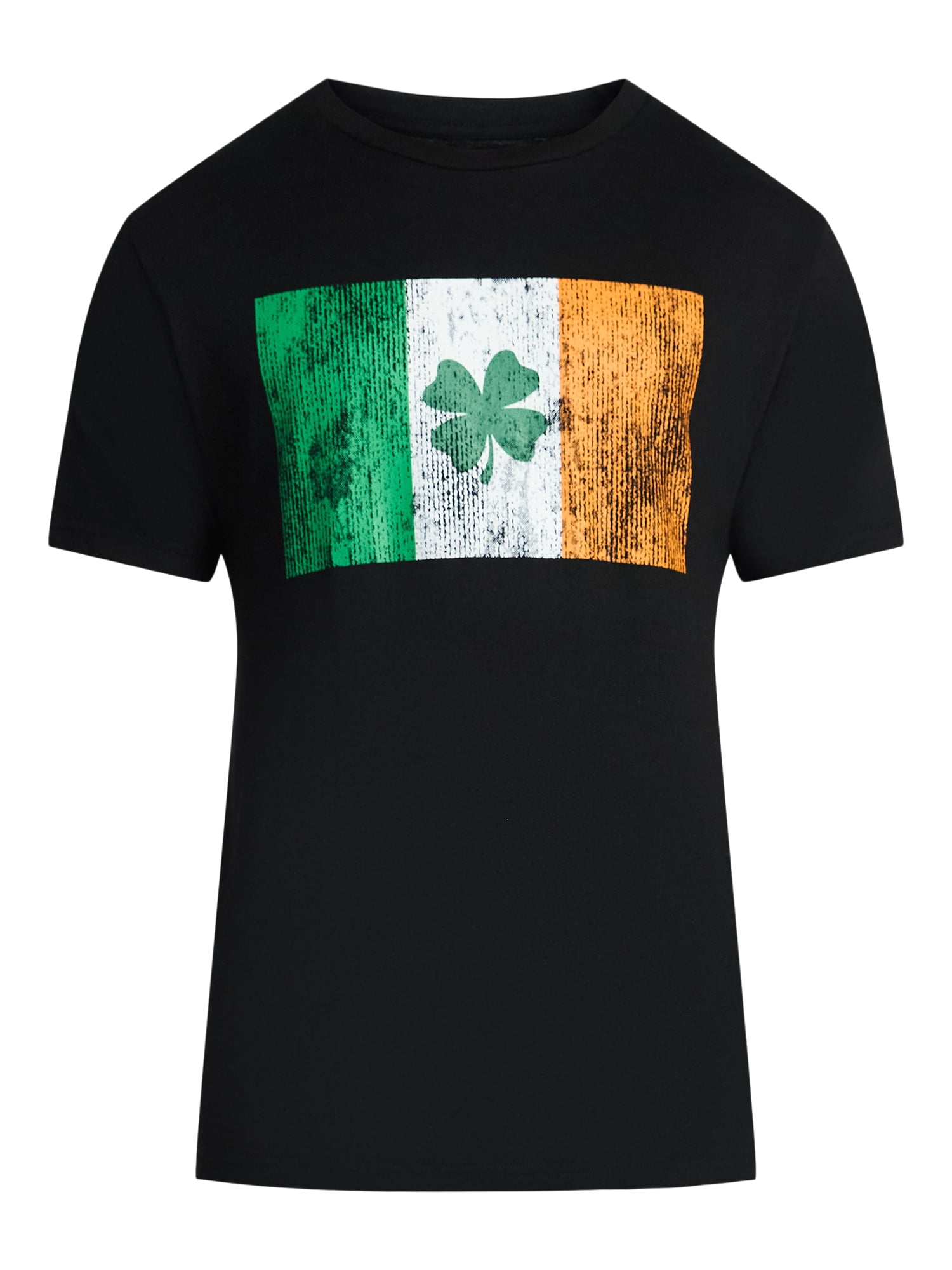 Saint Patrick's Day Men's Ireland Flag Clover Graphic Tee by Way to Celebrate, Sizes XS-5XL