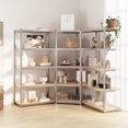 thumbnail image 1 of vidaXL 5-Layer Shelves 3 pcs Silver Steel&Engineered Wood, 1 of 5